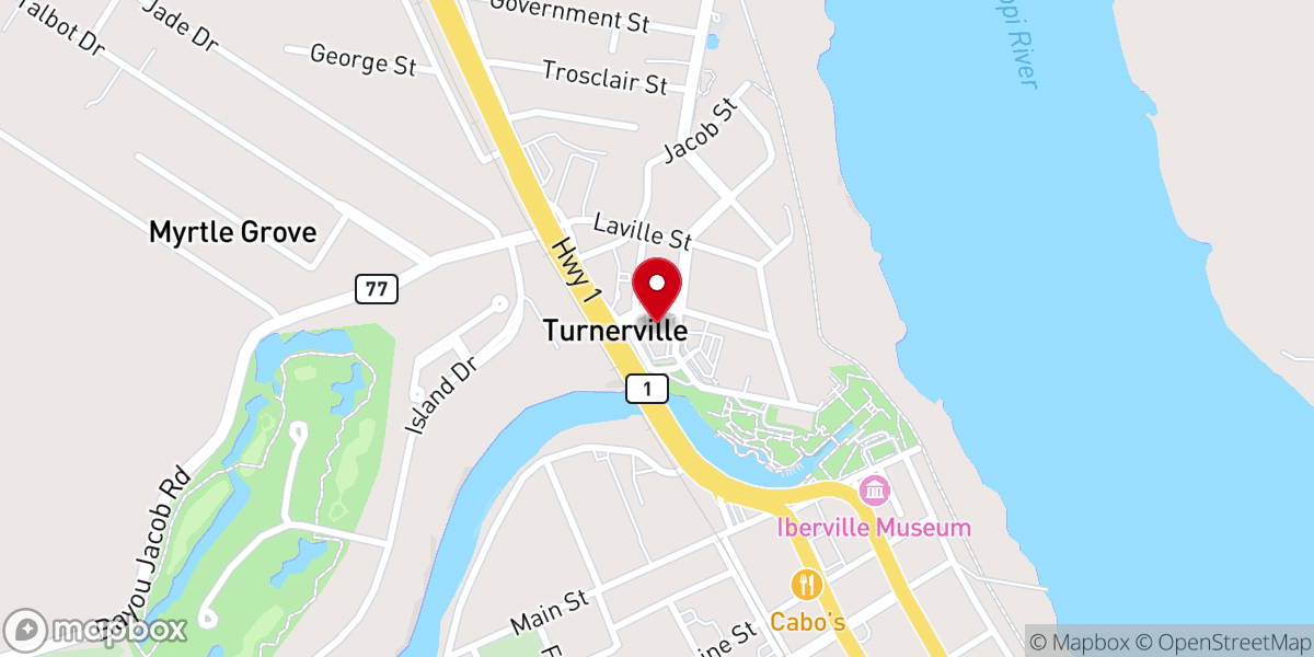 Map showing location of Best Western Plaquemine Inn