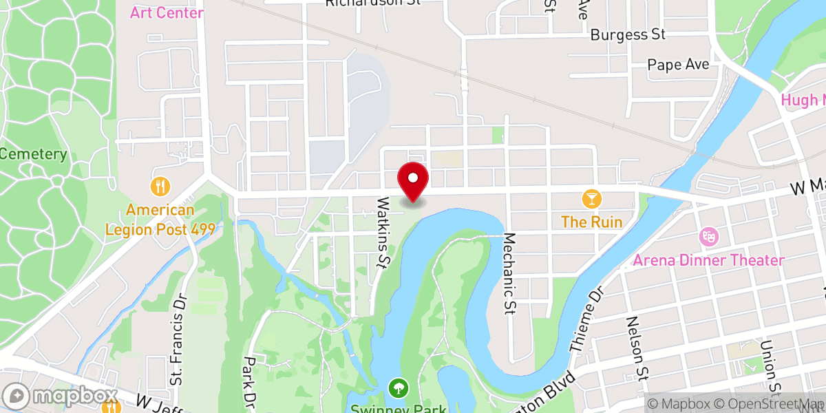 Map showing location of West Main Nazarene Church