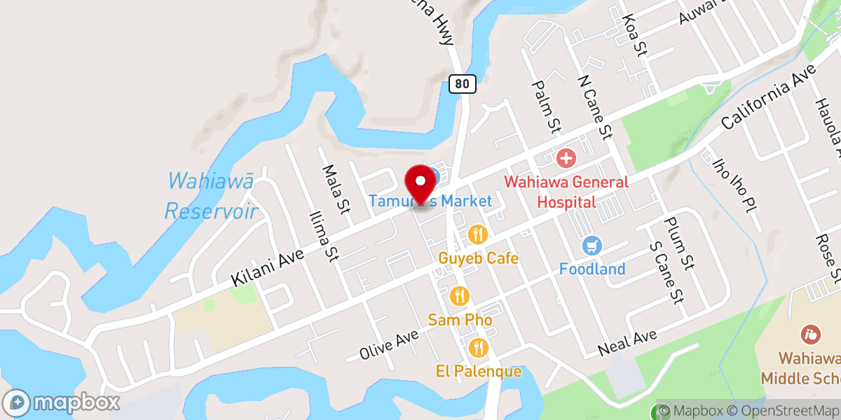 Map showing location of Pentecost International Worship Center Hawaii (PIWC)