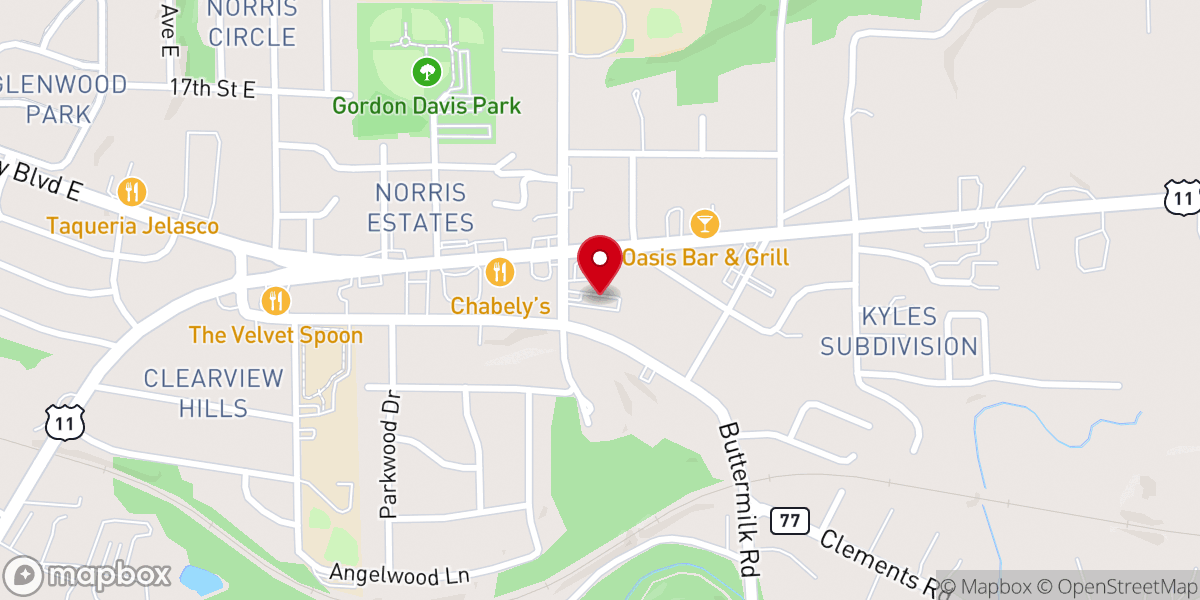 Map showing location of Cottondale Church of Christ