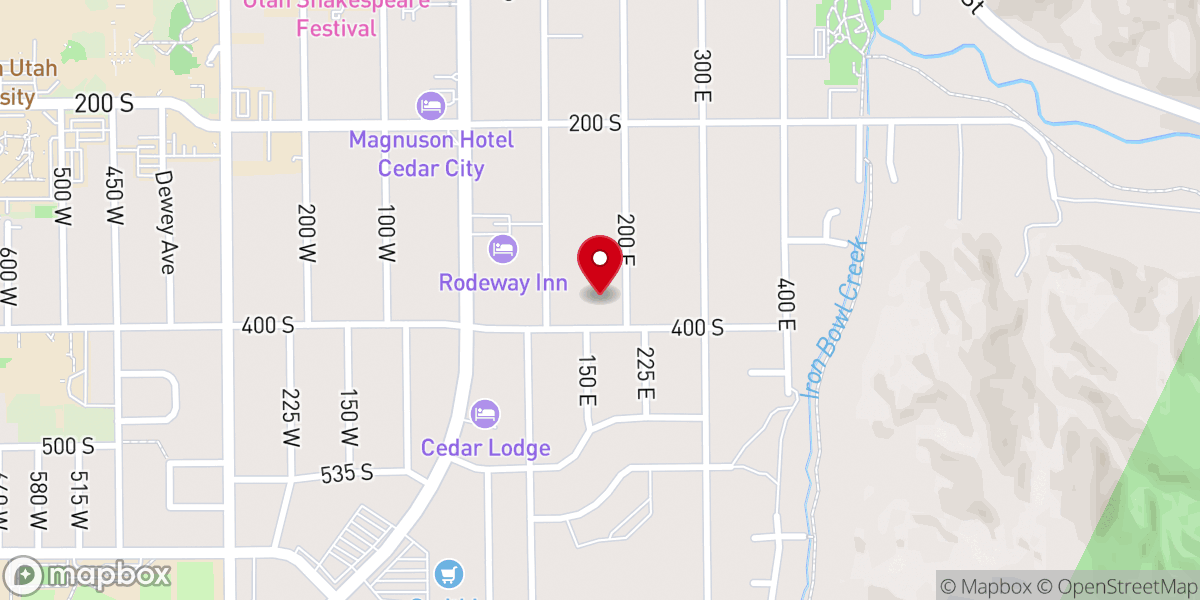 Map showing location of Cedar Stake Center