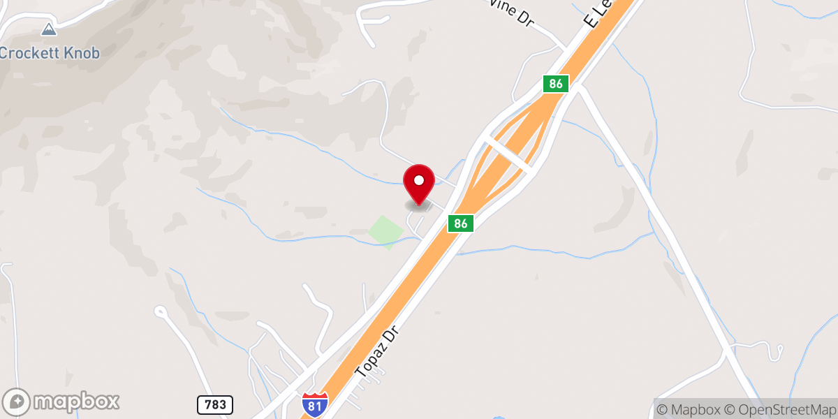 Map showing location of Draper Valley Pentecostal Holiness Church