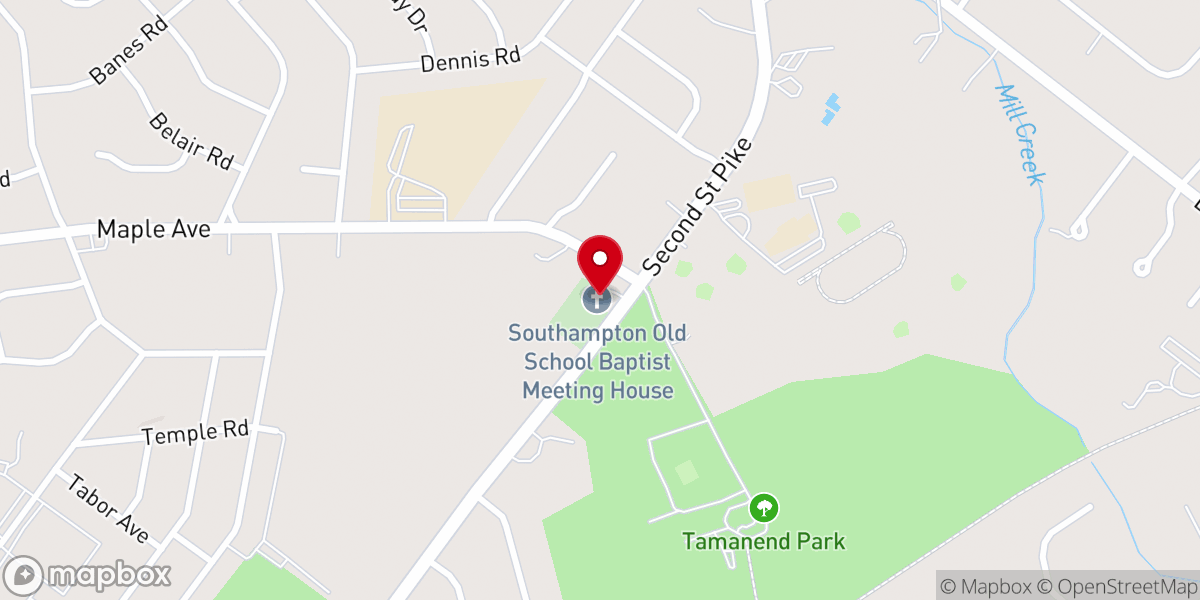 Map showing location of Southampton Old School Baptist Meeting House