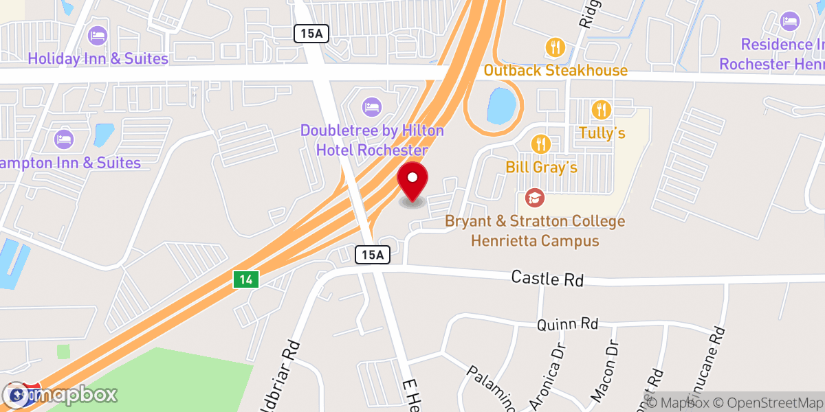 Map showing location of Crossroads Bible Fellowship