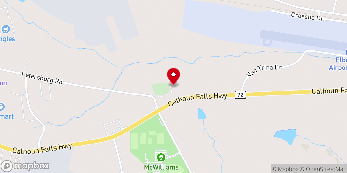 Map showing location of Carlton Grove Baptist Church