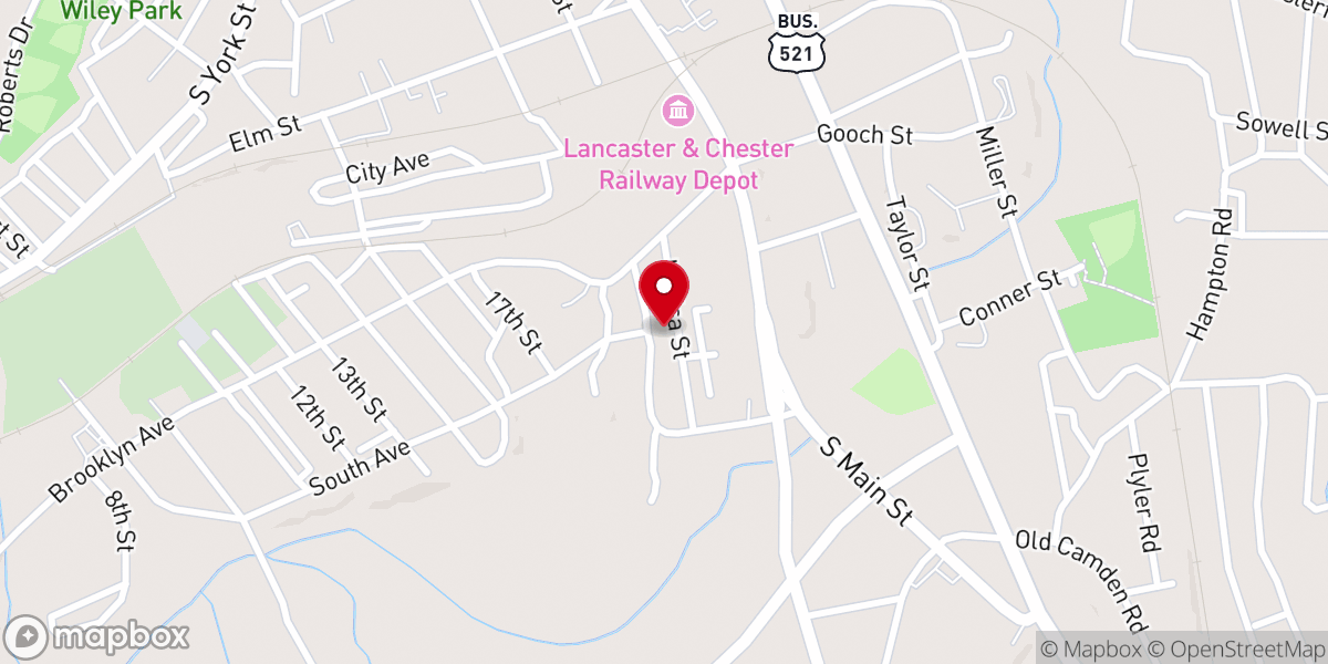 Map showing location of Second Avenue Church