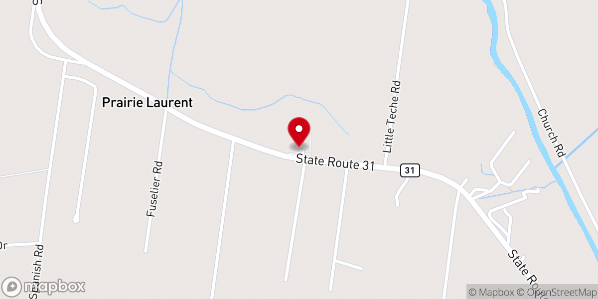 Map showing location of Saint Jules Mission Chapel