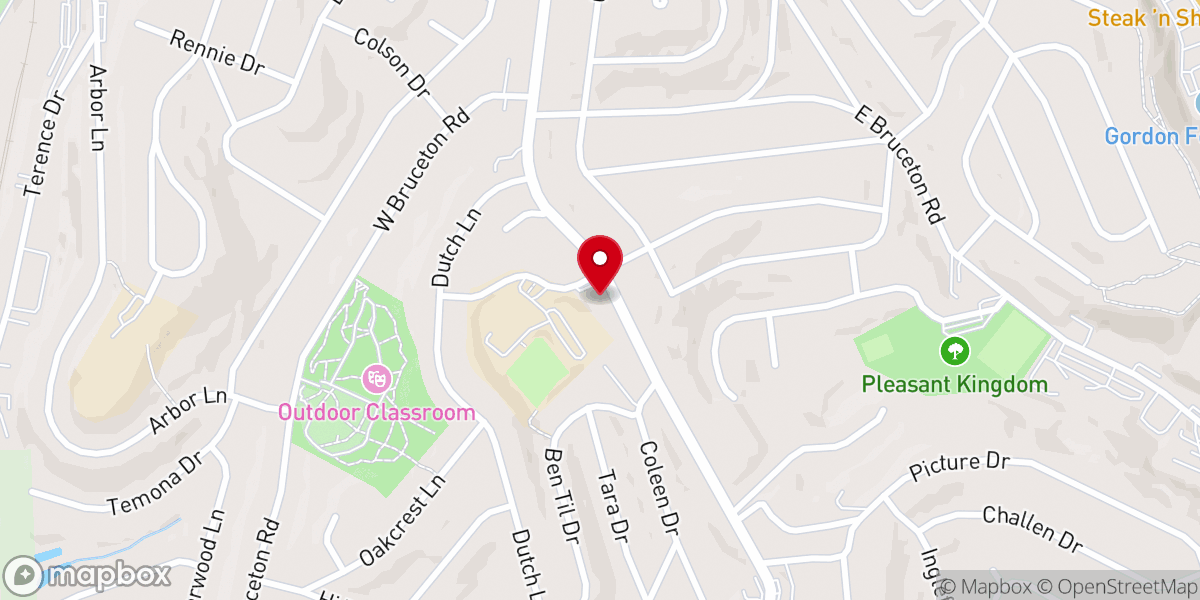 Map showing location of Prince of Peace Lutheran Church