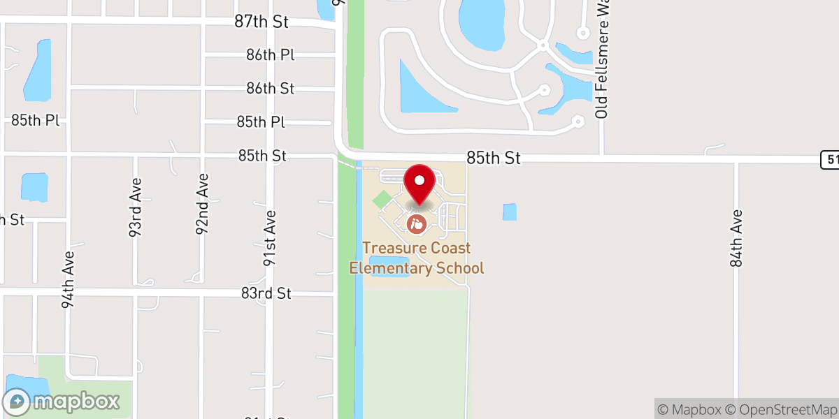 Map showing location of Treasure Coast Educational Media Inc