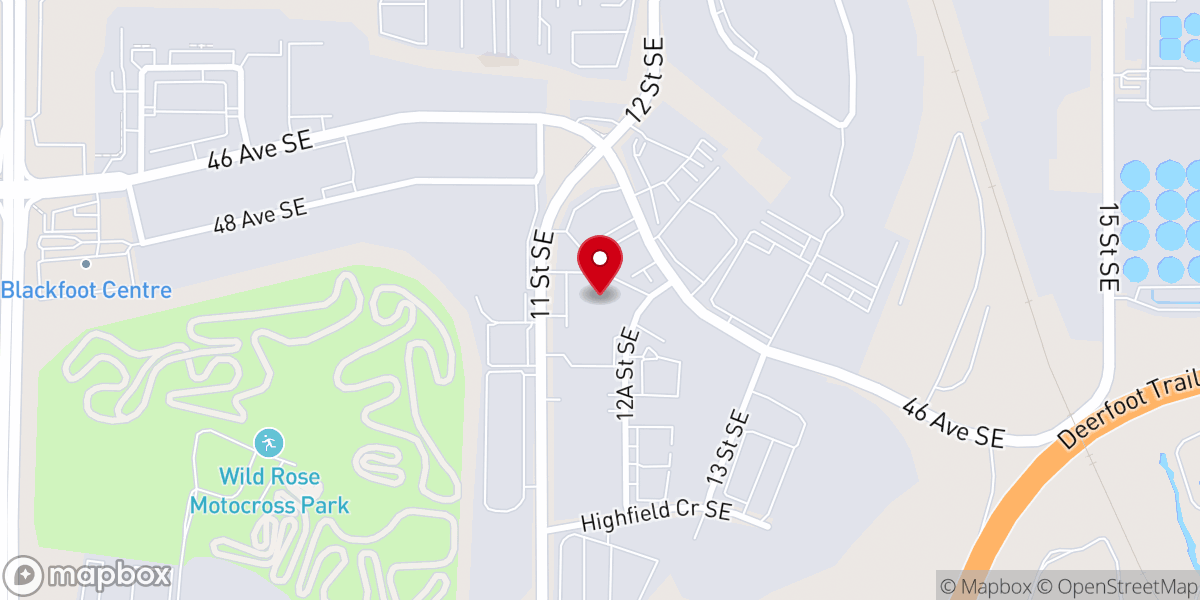 Map showing location of Calgary Food Bank