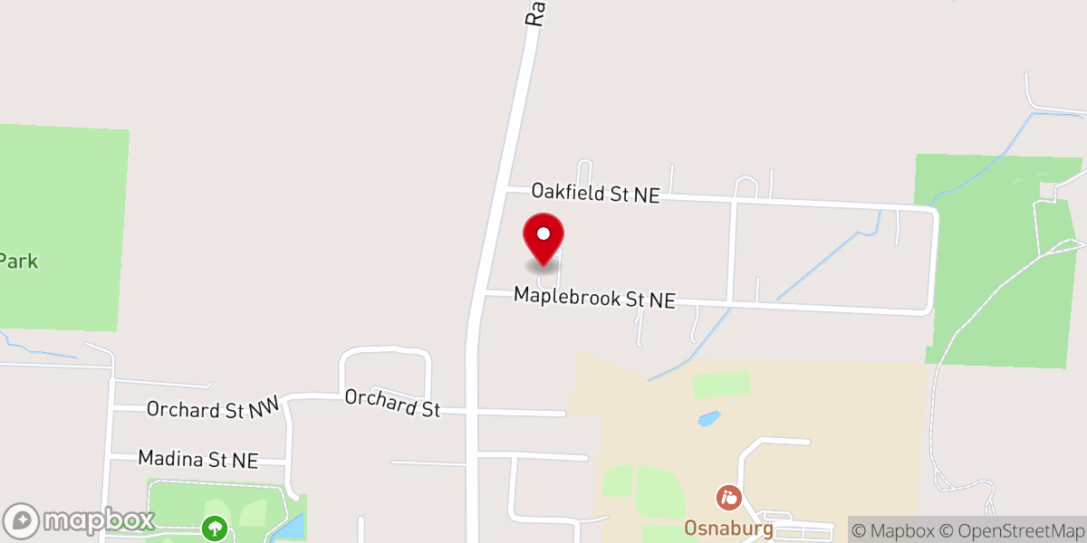 Map showing location of Maplebrook Church of God