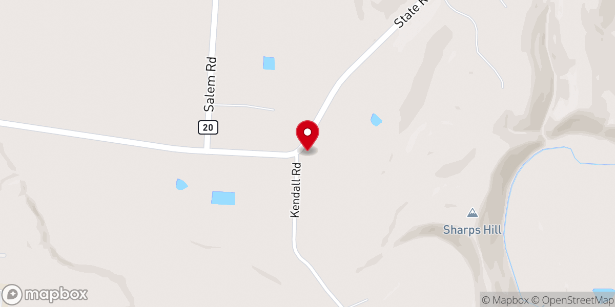 Map showing location of Harrison Freewill Baptist Church