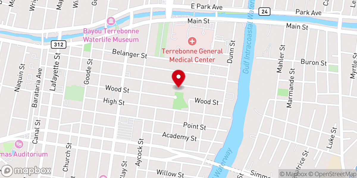 Map showing location of Terrebonne Parish LSU Ag Center