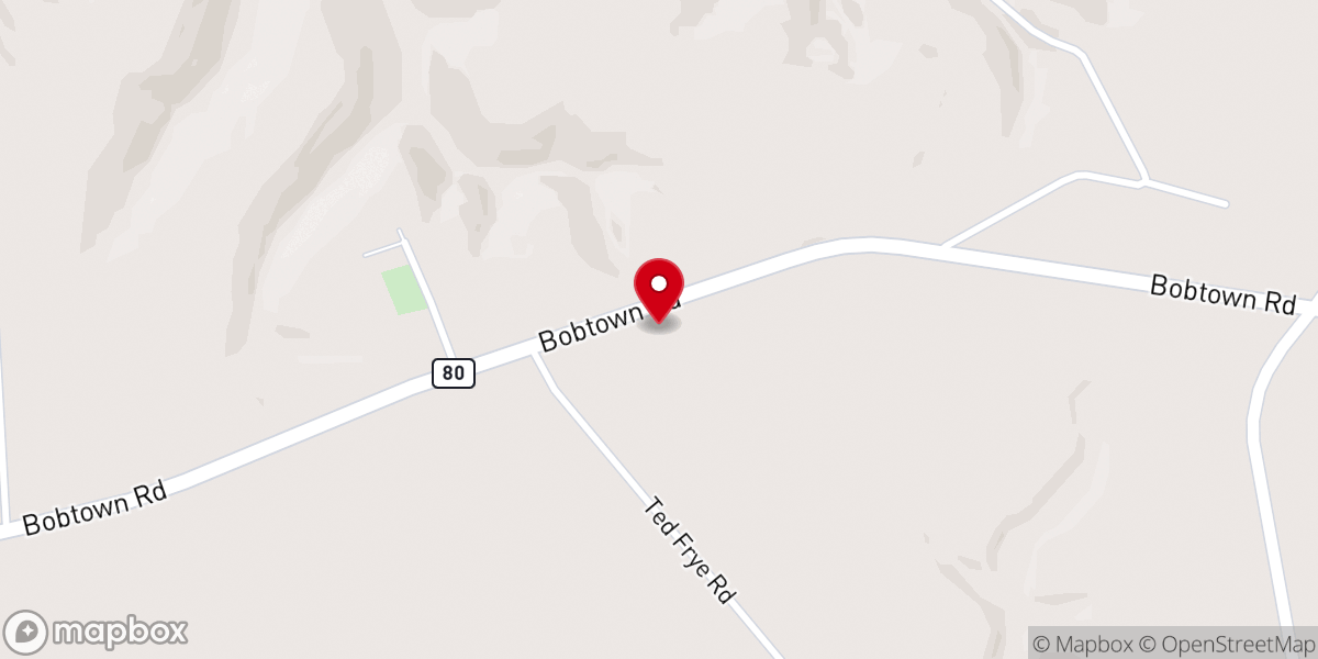 Map showing location of Bradley Pleasure Church