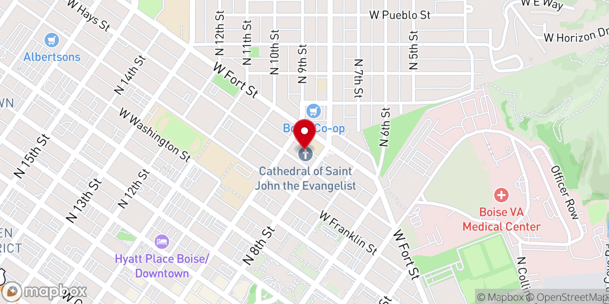 Map showing location of Cathedral of Saint John the Evangelist