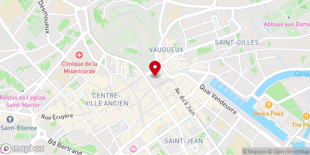Map showing location of Église Saint-Pierre de Caen