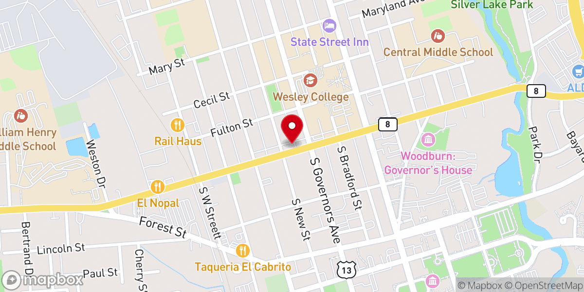 Map showing location of John Wesley AME Church