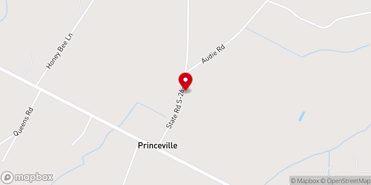 Map showing location of Princeville Church