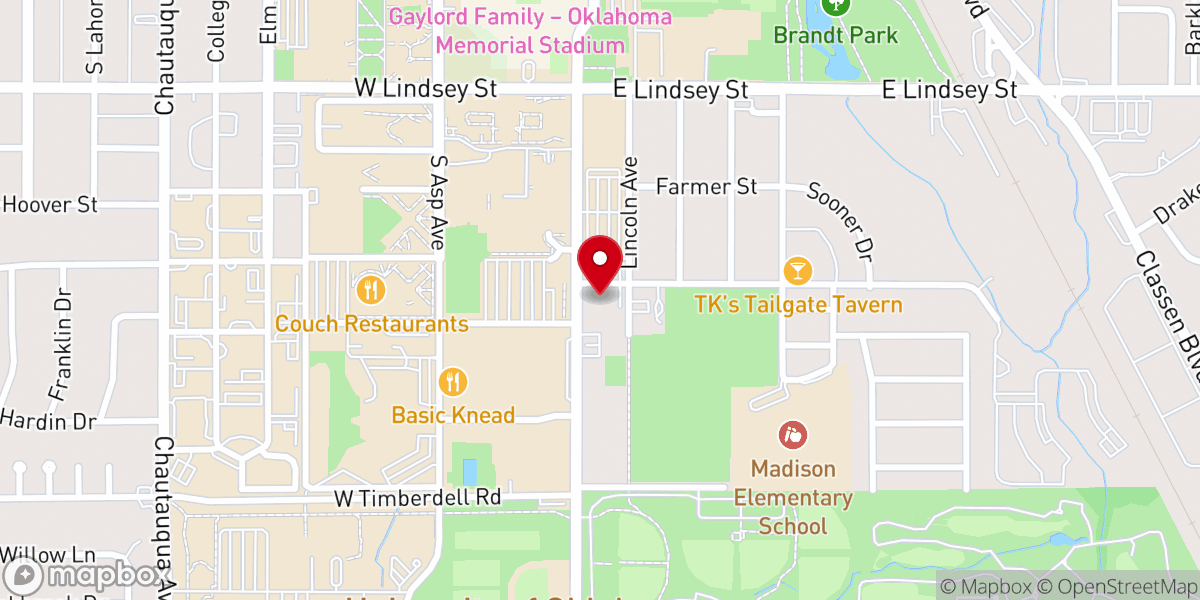 Map showing location of St. Thomas More University Parish Campus Ministry Center