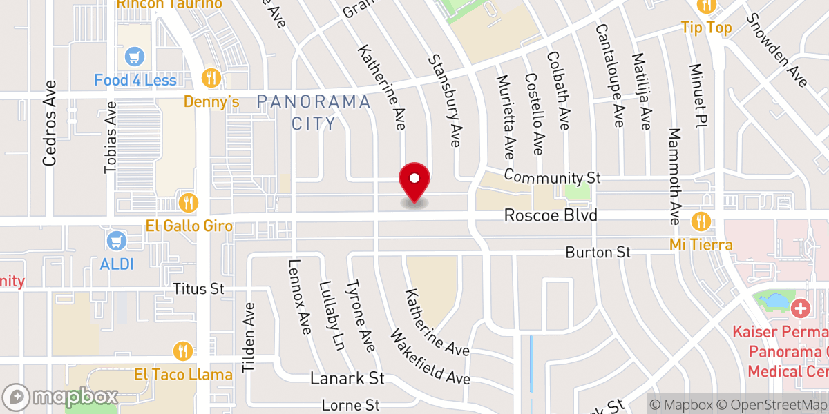 Map showing location of Panorama Presbyterian Church