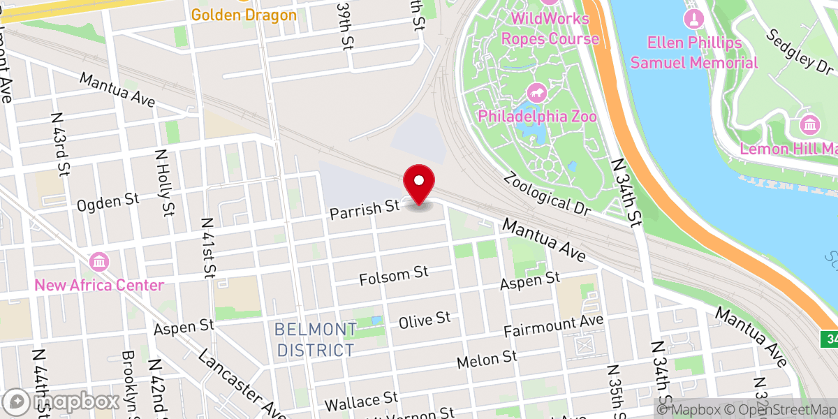 Map showing location of Second Mt. Zion Baptist Church