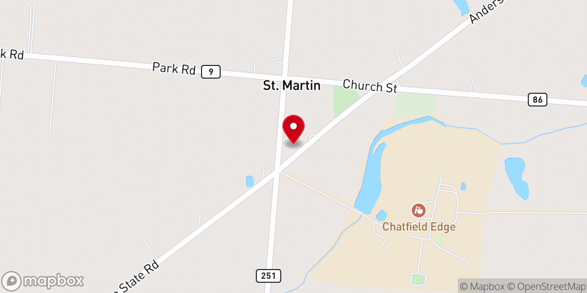 Map showing location of Saint Martin Parish Hall