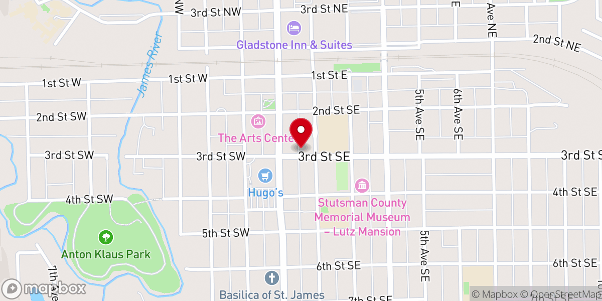 Map showing location of Ebenezer United Methodist Church