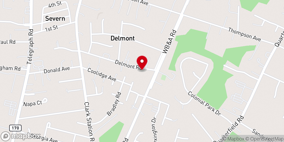 Map showing location of Delmont United Methodist Church