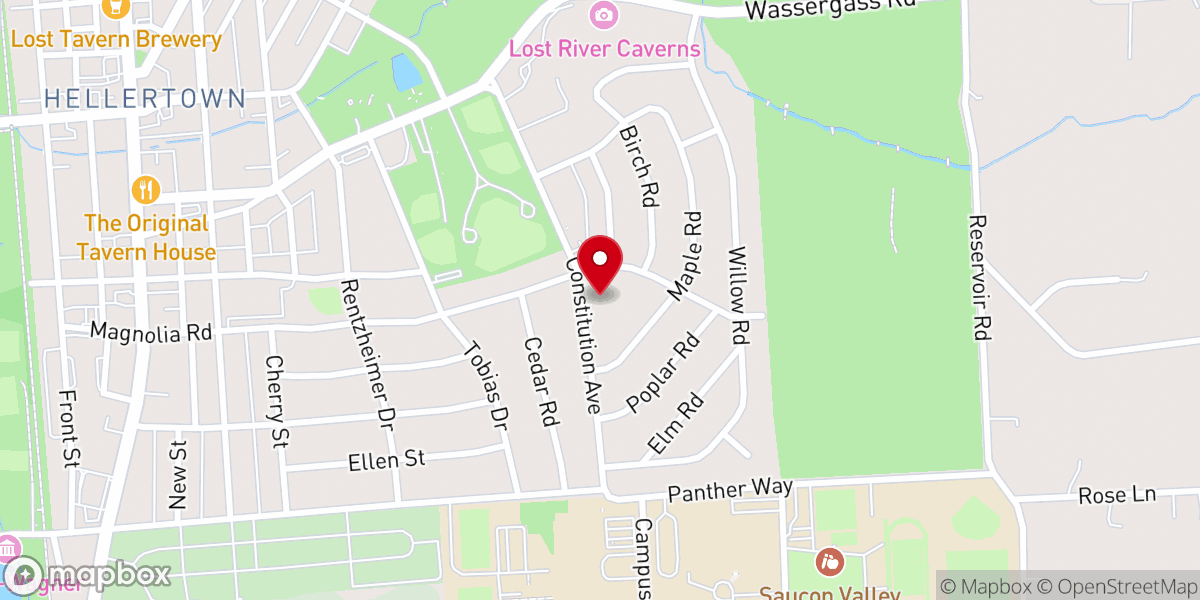 Map showing location of Mountainview Moravian Church