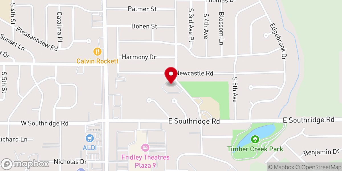 Map showing location of Hope United Methodist Church