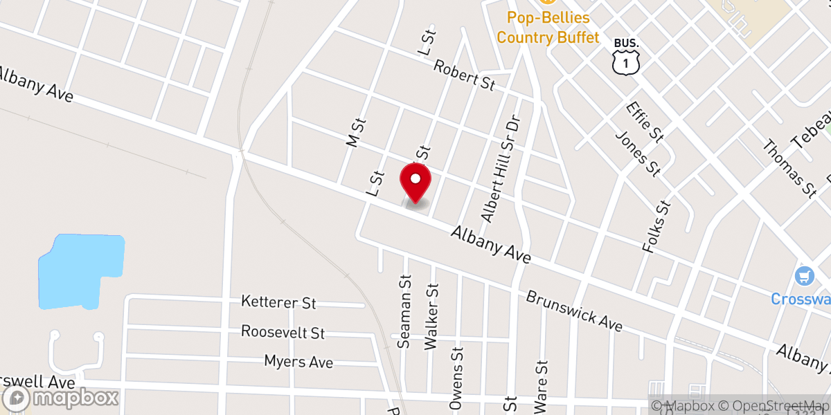 Map showing location of Albany Avenue Baptist Church