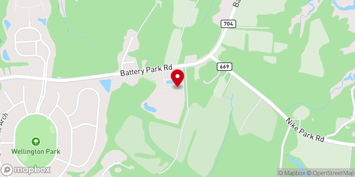 Map showing location of Harvest Fellowship Baptist Church