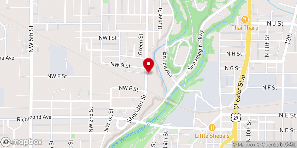 Map showing location of Gateway Hunger Relief Center