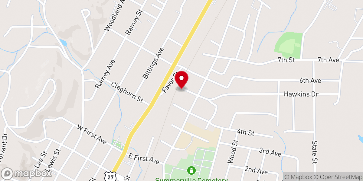 Map showing location of West Fifth Street Church of CHrist