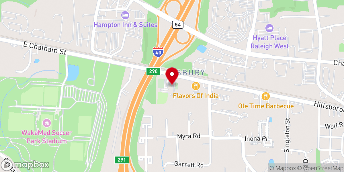 Map showing location of Ephesus Baptist Church