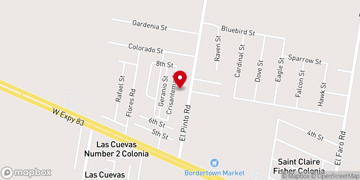 Map showing location of Templo Paraiso AG