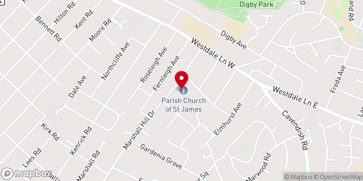 Map showing location of St James Church