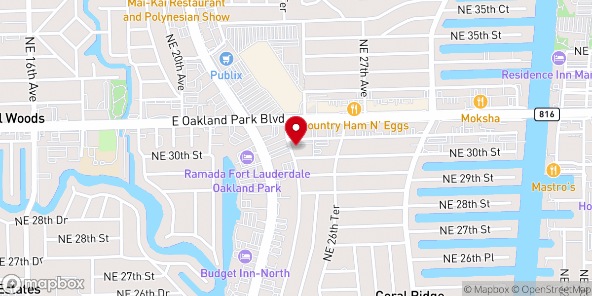Map showing location of United Church of Christ Fort Lauderdale