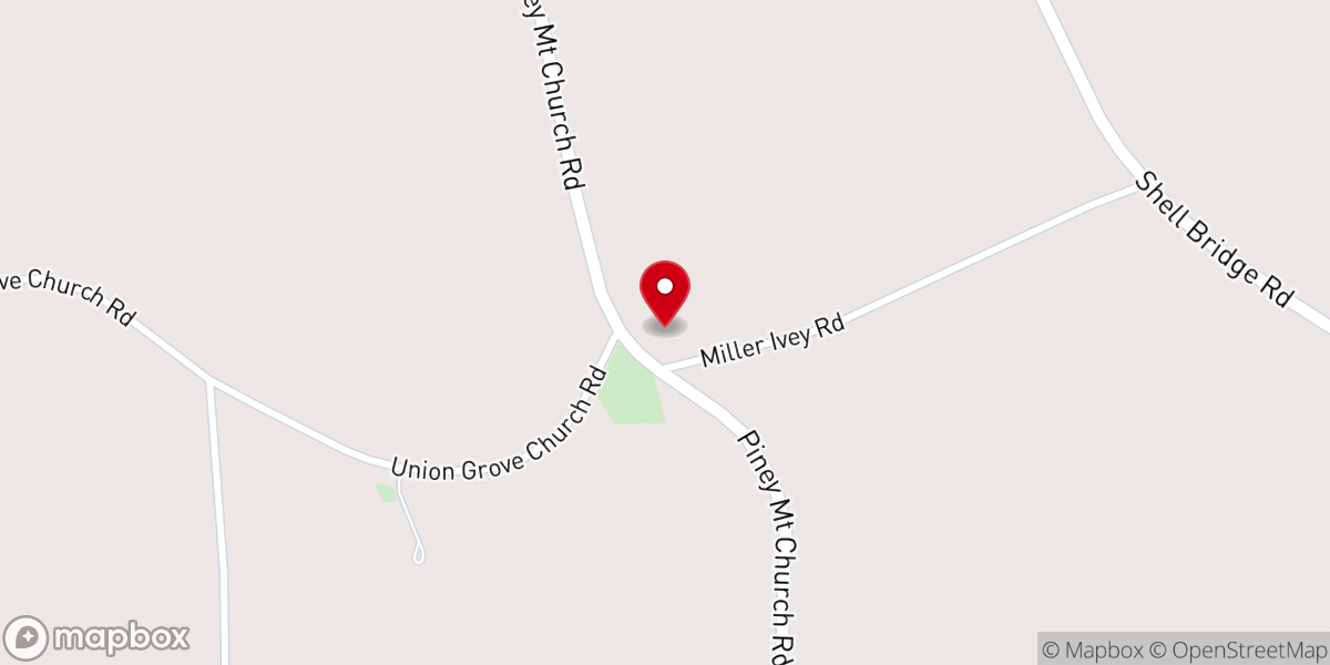 Map showing location of Piney Mount United Methodist Church