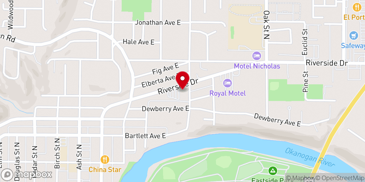 Map showing location of Omak Cornerstone