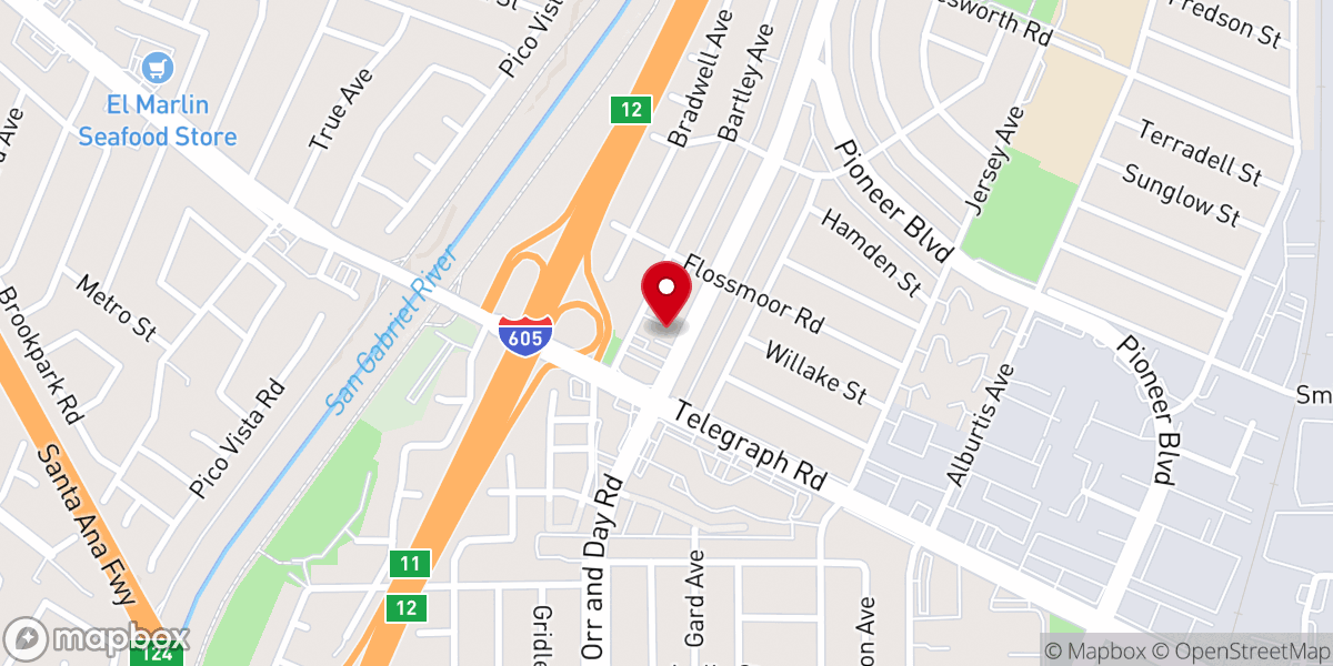 Map showing location of El Bethel Presbyterian Church
