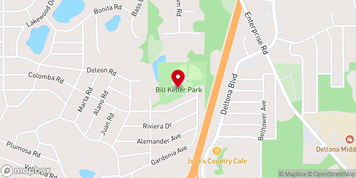 Map showing location of Bill Keller Park