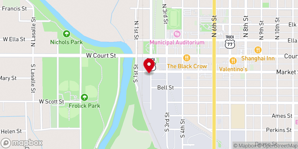 Map showing location of Ratigan-Schottler Manufacturing