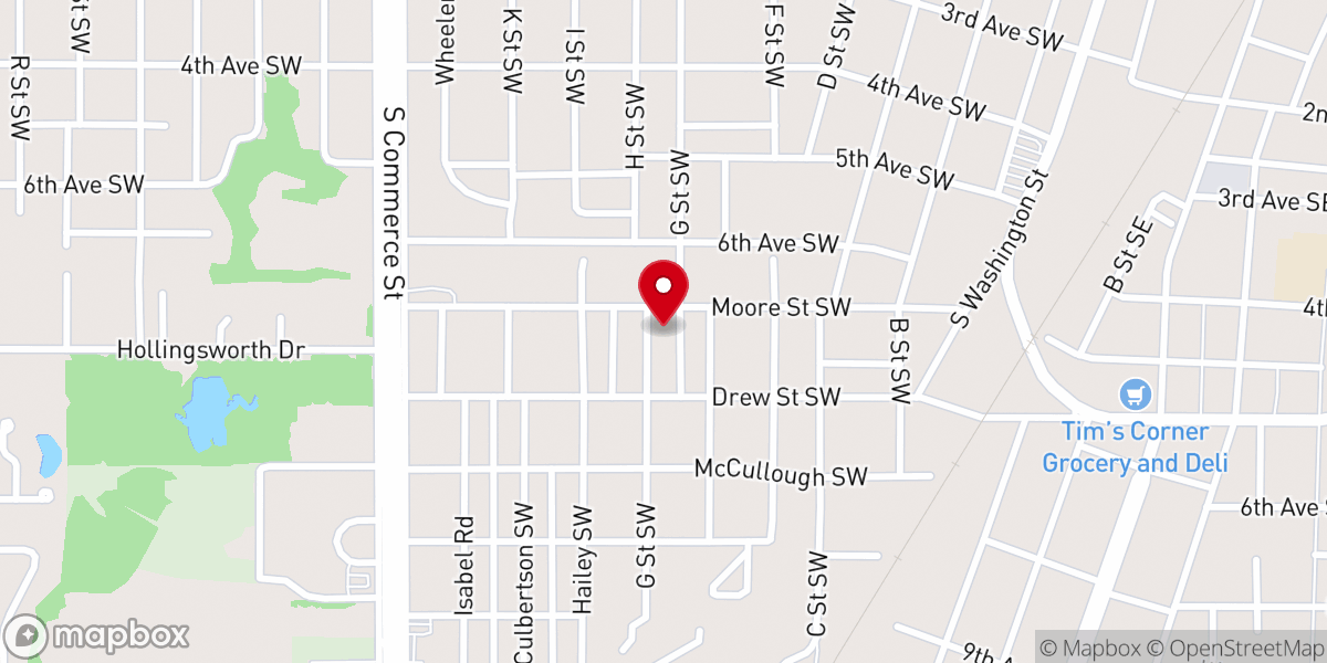 Map showing location of Landmark Baptist Church