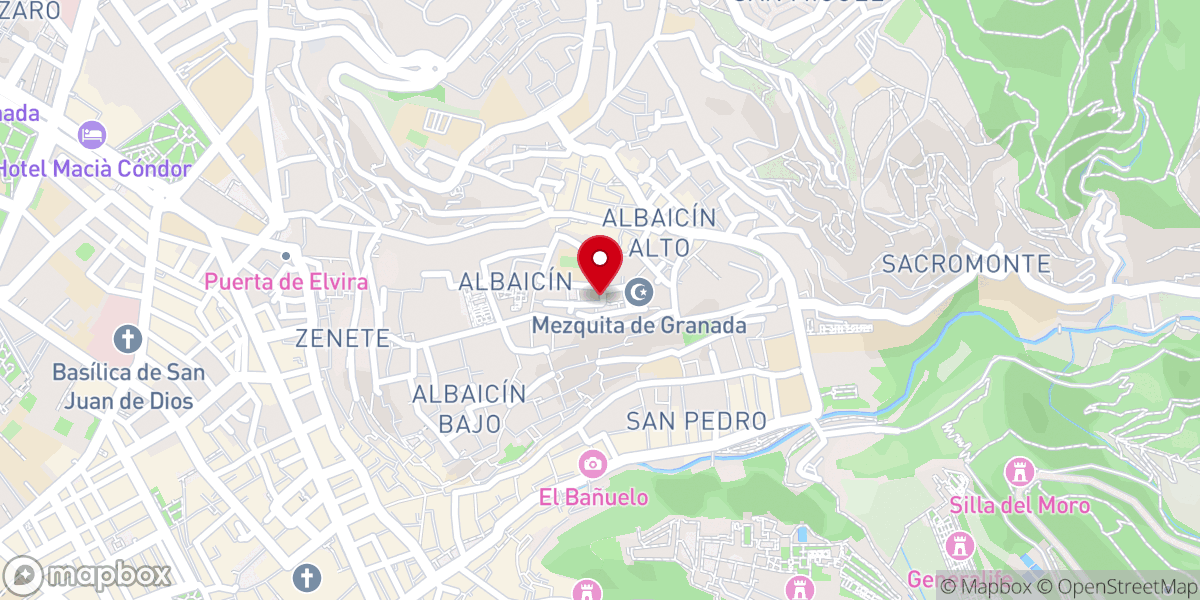 Map showing location of Aljibe de San Nicolás