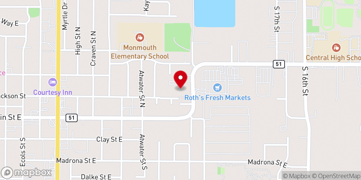 Map showing location of Faith Lutheran Church