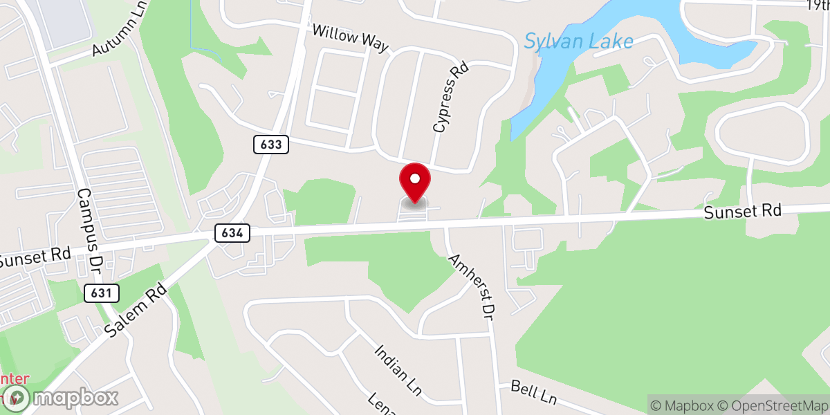 Map showing location of Burlnaz/Sunset Road Nazarene Church