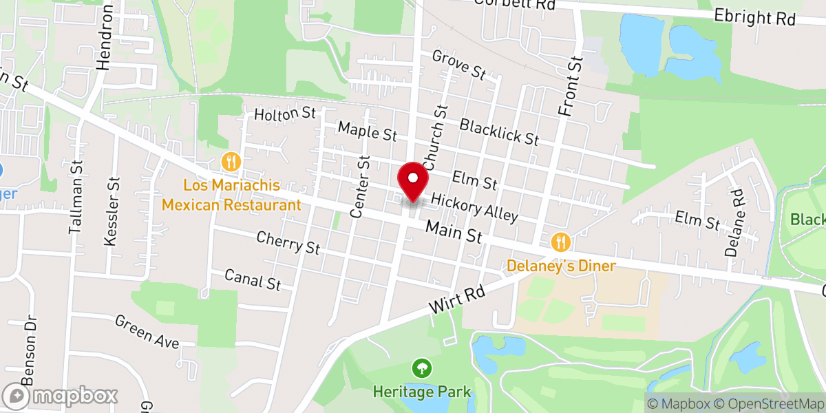 Map showing location of Groveport United Methodist Church