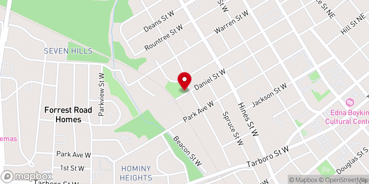 Map showing location of Greater Harvest Fellowship Church