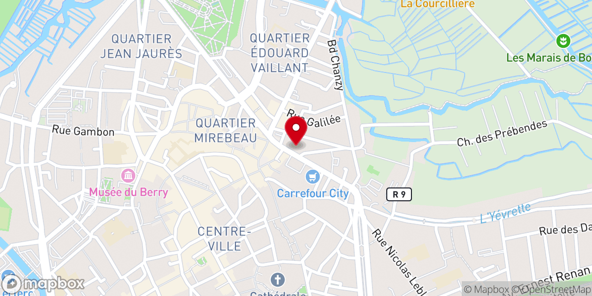 Map showing location of Église Saint-Bonnet de Bourges